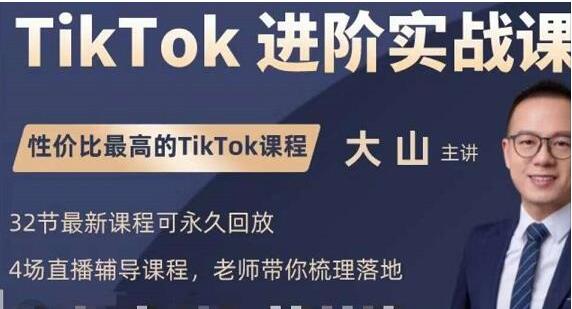 大山《TikTok进阶实战课》账号详解，流量运营，实战变现-黑马创业网