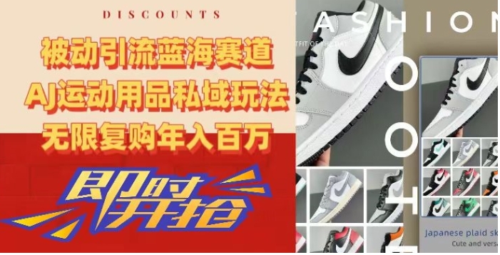 被动引流蓝海赛道，AJ运动用品私域玩法，无限复购年入百万【揭秘】-黑马创业网