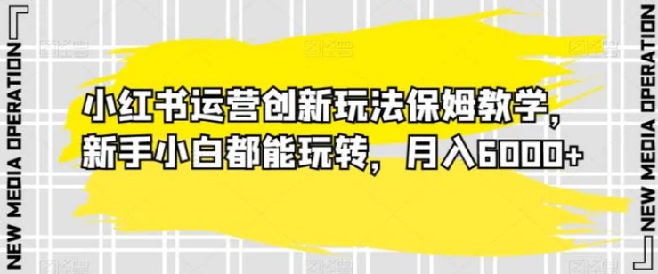 小红书运营创新玩法保姆教学，新手小白都能玩转，月入6000+【揭秘】-黑马创业网