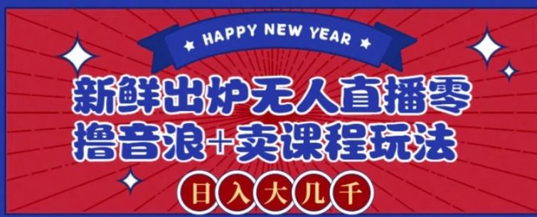 2024最新无人直播零撸音浪+卖课程玩法，日入大几千不是梦【揭秘】-黑马创业网