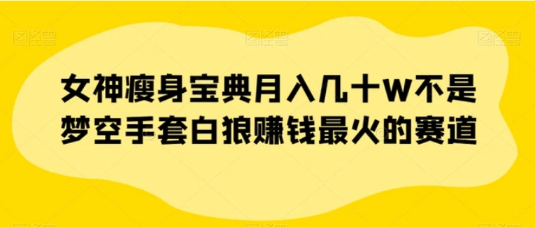 女神瘦身宝典月入几十W不是梦空手套白狼赚钱最火的赛道【揭秘】-黑马创业网
