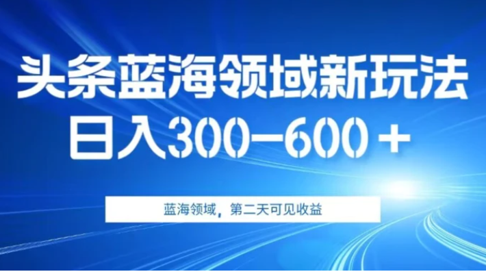 AI头条野路子蓝海领域新玩法2.0，日入300-600＋，附保姆级教程【揭秘】-黑马创业网