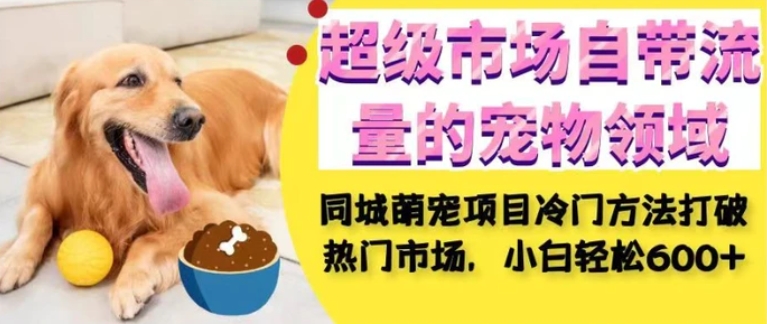 超级市场自带流量的宠物领域，同城萌宠项目冷门方法打破热门市场，小白轻松600+-黑马创业网