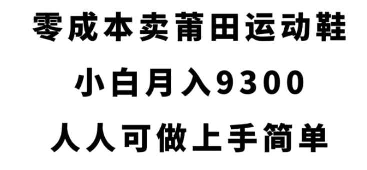 零成本卖莆田运动鞋，小白月入9300，人人可做上手简单【揭秘】-黑马创业网