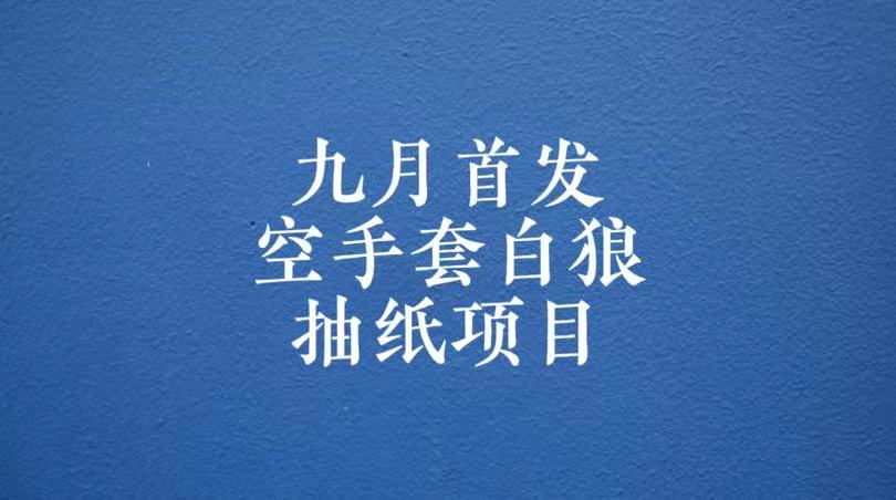 0成本，日入100-500空手套白狼抽纸项目，保姆级教学-黑马创业网