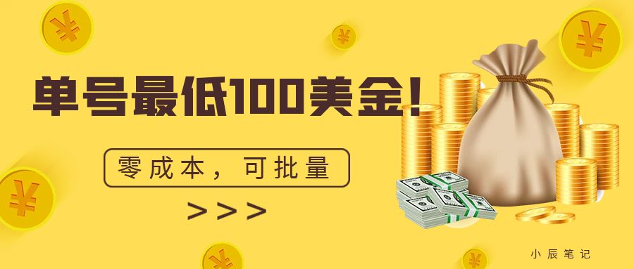 单号最低100美金，零成本，小白无脑操作。可复制，可扩大。-黑马创业网
