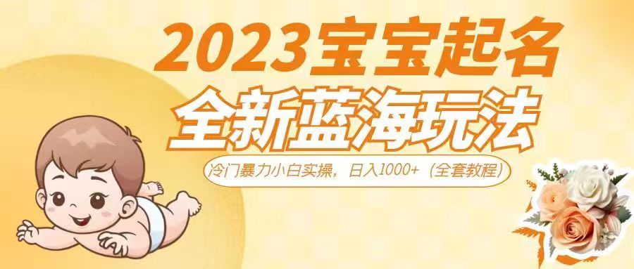 2023宝宝起名全新蓝海玩法，冷门暴力小白实操，日入1000+-黑马创业网