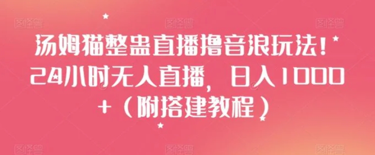 汤姆猫整蛊直播撸音浪玩法！24小时无人直播，日入1000+【揭秘】-黑马创业网