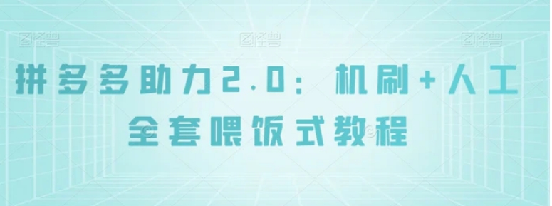 拼多多助力2.0：机刷+人工全套喂饭式教程【揭秘】-黑马创业网