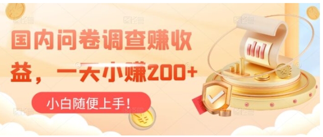 国内问卷调查赚收益，小白随便上手-黑马创业网
