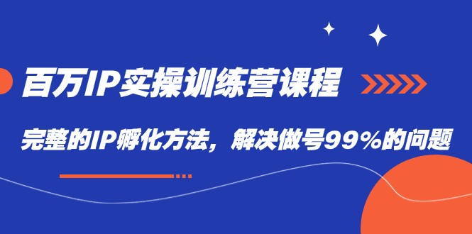百万IP实战训练营课程，完整的IP孵化方法，解决做号99%的问题-黑马创业网