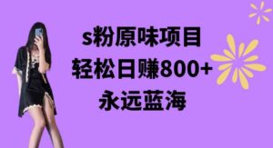 （9072期）s粉原味项目，轻松日赚800+，永远的蓝海项目，无脑操作也能直接出单人…-黑马创业网