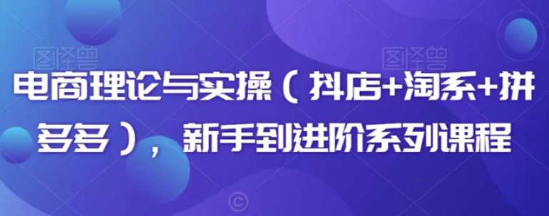 电商理论与实操，新手到进阶系列课程-黑马创业网
