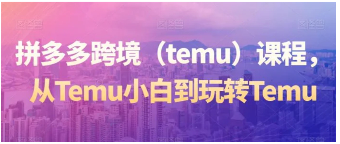 拼多多跨境课程，从Temu小白到玩转Temu-黑马创业网