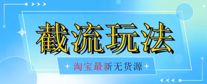 首发价值2980最新淘宝无货源不开车自然流超低成本截流玩法日入300+【揭秘】-黑马创业网