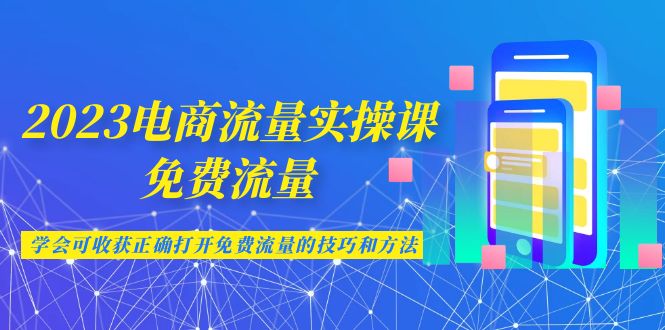 2023电商流量实操课-免费流量，学会可收获正确打开免费流量的技巧和方法-黑马创业网