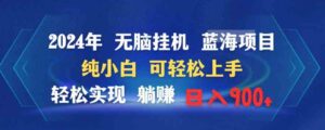（9096期）2024年无脑挂机蓝海项目纯小白可轻松上手轻松实现躺赚日入900+-黑马创业网