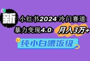 （9134期）小红书2024冷门赛道月入3万+暴力变现4.0纯小白喂饭级-黑马创业网