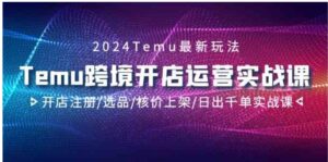 （9208期）2024Temu跨境开店运营实战课，开店注册/选品/核价上架/日出千单实战课-黑马创业网
