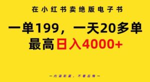 （9401期）在小红书卖绝版电子书，一单199一天最多搞20多单，最高日入4000+教程+资料-黑马创业网