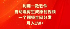 （9472期）利用一款软件，自动混剪生成原创视频，一个视频全网分发，月入1W+附软件-黑马创业网