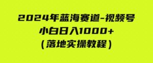（9515期）2024年蓝海赛道视频号小白日入1000+落地实操教程-黑马创业网