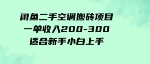 （9539期）闲鱼二手空调搬砖项目，一单收入200-300，适合新手小白上手-黑马创业网