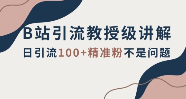 B站引流教授级讲解，细节满满，日引流100+精准粉不是问题【揭秘】-黑马创业网