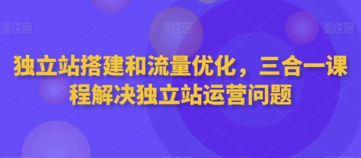 独立站搭建和流量优化三合一课程-黑马创业网