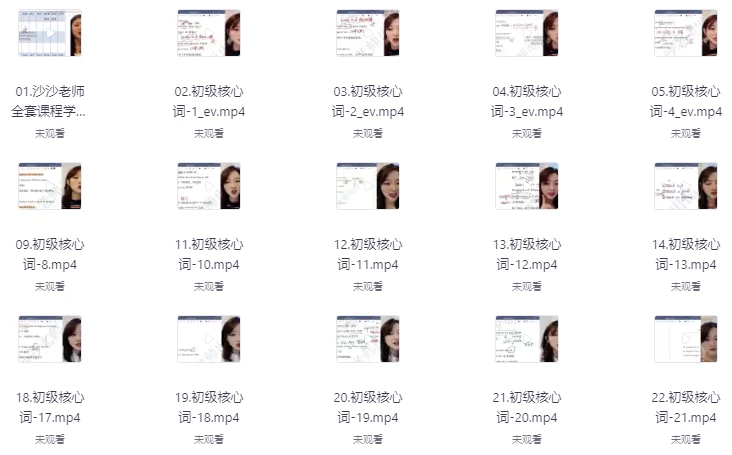 沙沙老师单词+语法初级二合一（341节）-黑马创业网
